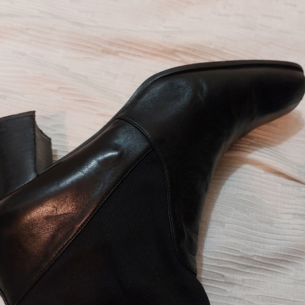 Stuart Weitzman Black Mid-Calf Block Heel Boots - Picture 6 of 15